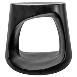 Ronin Modern Classic Black Concrete Round Outdoor Side Table