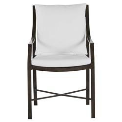 Monaco French Slate Grey Aluminum Outdoor Dining Arm Chair