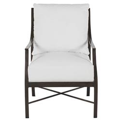 Monaco French Slate Grey Aluminum Outdoor Lounge Arm Chair