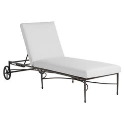 Roma Slate Grey Aluminum White Cushion Outdoor Chaise Lounge