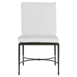 Roma Slate Grey Aluminum White Cushion Outdoor Dining Chair