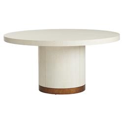 Selfridge White Oak Wood Brass Base Round Dining Table - 60"W