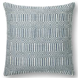 Inout Modern Classic Blue Patterned Down Indoor Outdoor Throw Pillow - 22x22
