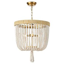 Milos Coastal White Steel Beach Brown Rattan Chandelier