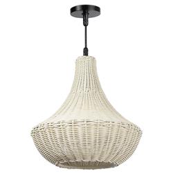 Vista White Woven Outdoor Chandelier