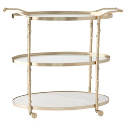 Wesley Modern Classic Antique Brass Twig Bar Cart