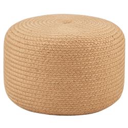 Vibe Solar Coastal Beach Brown Outdoor Round Pouf