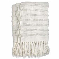Pampa Merino Modern White Wool Handwoven Throw Blanket