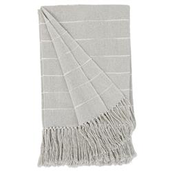 Pampa Modern Light Grey Cotton Handwoven Throw Blanket