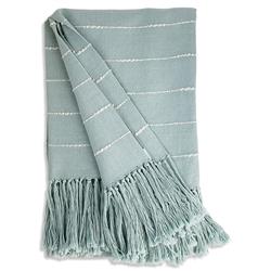 Pampa Modern Green Cotton Handwoven Throw Blanket
