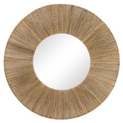 Heather Coastal Beach Natural Jute Steel Frame Round Wall Mirror