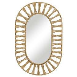Oscar Coastal Beach Natural Jute Frame Oval Wall Mirror