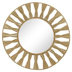 Oscar Coastal Beach Natural Jute Frame Round Wall Mirror