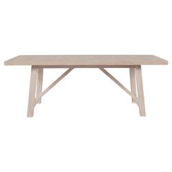 Miya Coastal Beach Cream Wood Rectangular Extendable Dining Table - 84-124&quot;W