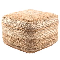 Sangam Coastal Beige Jute Square Pouf