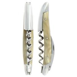Forge de Laguiole Modern Silver Stainless Steel Horn Tip Handle Corkscrew