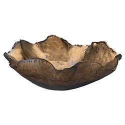 Pamela Modern Classic Antique Gold Ceramic Floral Decorative Bowl