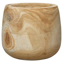 Blake Coastal Brown Wood Textured Basin Vase