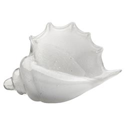 Tristan Coastal Beach White Hand Blown Glass Shell Sculpture