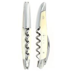 Forge de Laguiole Modern Silver Stainless Steel Bone Handle Corkscrew