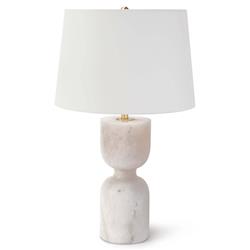 Joan Hollywood Regency White Stone Base Table Lamp