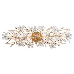 Cheshire Hollywood Regency Gold Leaf Frame Crystal Flower Sconce