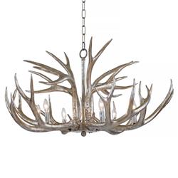 Antler Rustic Silver Resin Chandelier