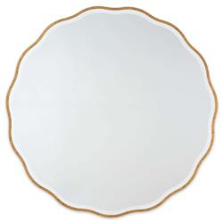 Candice Hollywood Regency Gold Resin Frame Round Mirror