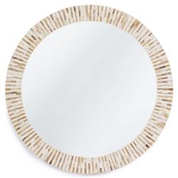Multitone Rustic Lodge Natural Brown Bone Frame Round Mirror