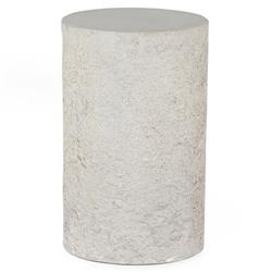 Otto Modern Classic White Concrete Outdoor Round End Table