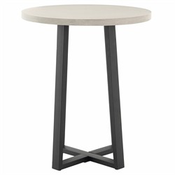 Maceo Modern Classic Grey Stone Black Iron Round Outdoor Counter Table - 30"W