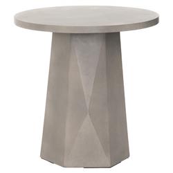 Barley Industrial Loft Grey Concrete Round Outdoor Pedestal End Table