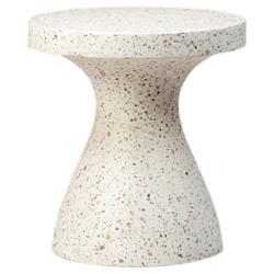 Richard Modern Classic Speckled White Stone Outdoor Side Table