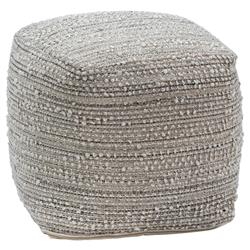Marissa Modern Classic Off-White Upholstered Outdoor Pouf