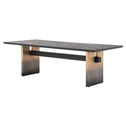 Coen Industrial Loft Black Oak Wood Rectangular Dining Table - 94"W