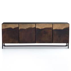 Baylor Industrial Loft Brown Ombre Iron Media Console
