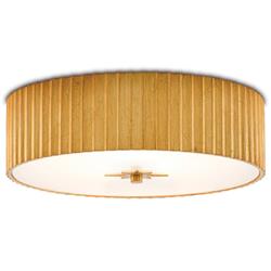 Farah Hollywood Regency Gold Frame White Frosted Glass Flush Mount