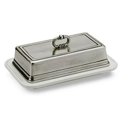 MATCH Modern Convivio White Ceramic Butter Dish - Small