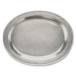 MATCH Modern Incised Pewter Oval Tray - Small