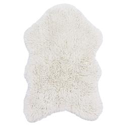 Woolly Modern White Wool Shag Washable Rugs - 2&#39;5&quot;x3&#39; 7&quot;
