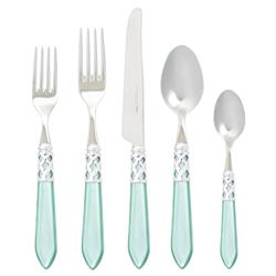 Aladdin Brilliant Modern Green Acrylic 5 Piece Flatware Place Setting