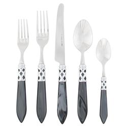 Aladdin Brilliant Modern Black Acrylic 5 Piece Flatware Place Setting