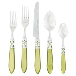 Aladdin Brilliant Modern Yellow Acrylic 5 Piece Flatware Place Setting
