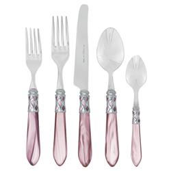 Aladdin Brilliant Modern Lilac Acrylic 5 Piece Flatware Place Setting