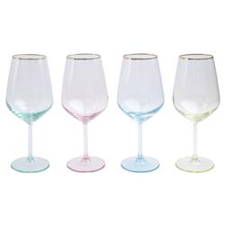 Rainbow Modern Classic Assorted Wine Glass - Set of 4