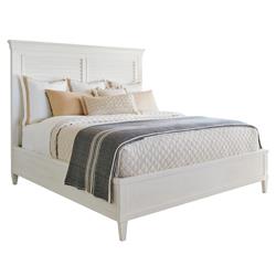 Royal Palm French Country White Mahogany Wood Headboard - Queen