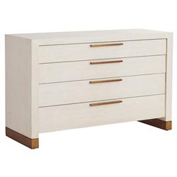 Tehama Regency Winter White Oak Wood Brass Metal Single Dresser