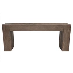 Brissy Rustic Lodge Brown Oak Wood Rectangular Console Table