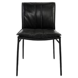 Marissa Industrial Loft Upholstered Leather Iron Legs Dining Chair - Set of 2