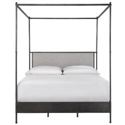 Ranile Modern Classic Grey Metal Canopy Bed - King